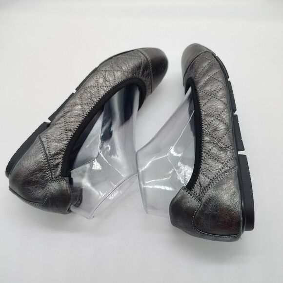 Vionic Women's Leather Ballet Flat Orthaheel Comfortable Pewter Size 7 - Picture 6 of 9